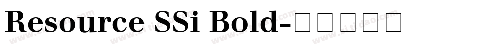 Resource SSi Bold字体转换